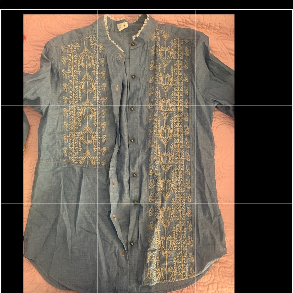 Anthropologie chambray button up shirt